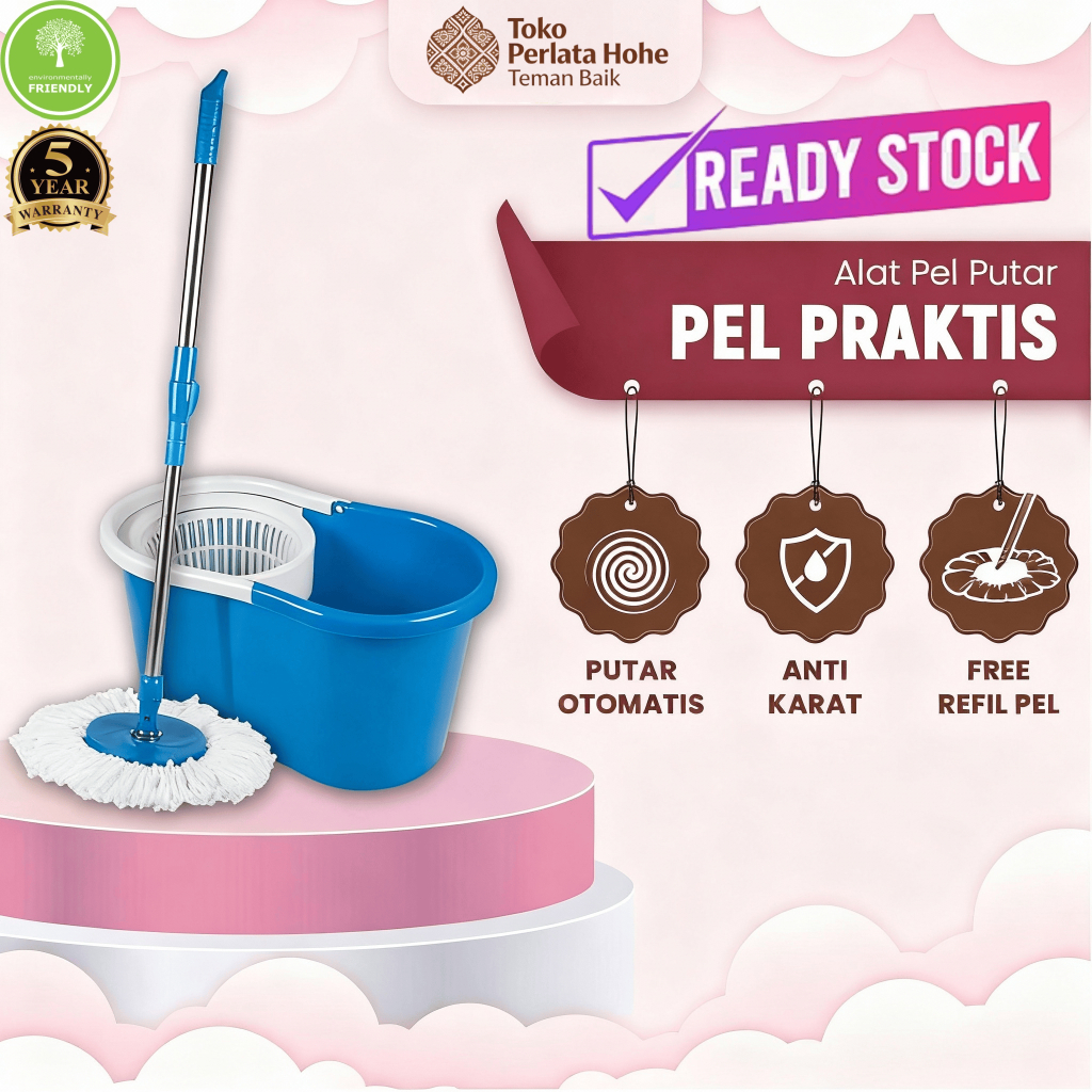 Ember pel penguras otomatis tempat pel plastik tebal dapur kamar mandi wadah pel