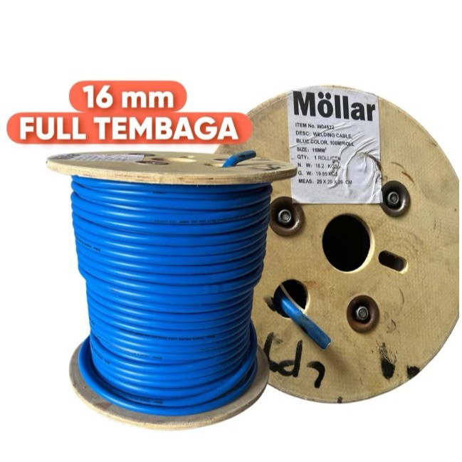 MOLLAR Kabel Las 16 MM FULL TEMBAGA Kabel Trafo Las 16mm Kabel Mesin Las