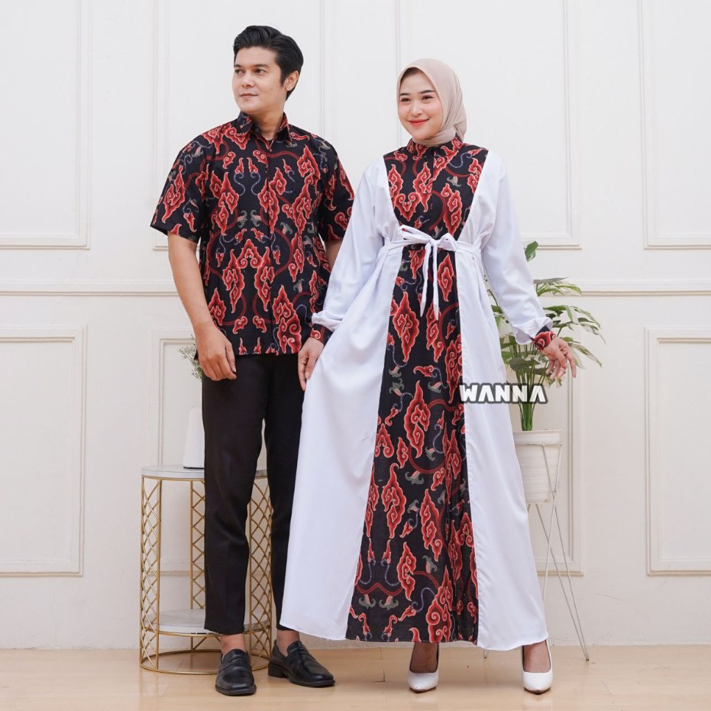 GAMIS COUPLE GAMIS KOMBINASI BATIK TOYOBO BAJU LEBARAN GAMIS MUSLIMAH