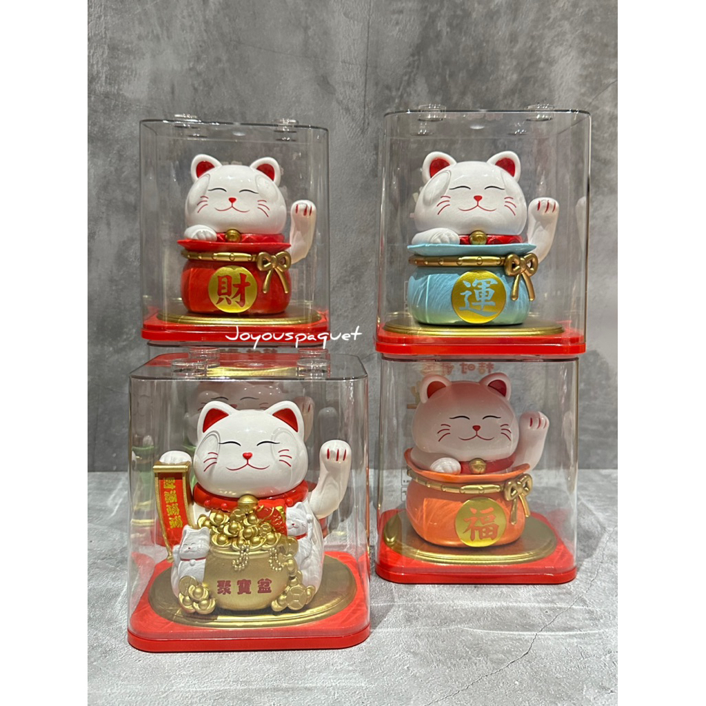 (16CM) Pajangan kucing hoki goyang / Lucky Cat Besar Jumbo / Maneki Neko / kucing keberuntungan deko