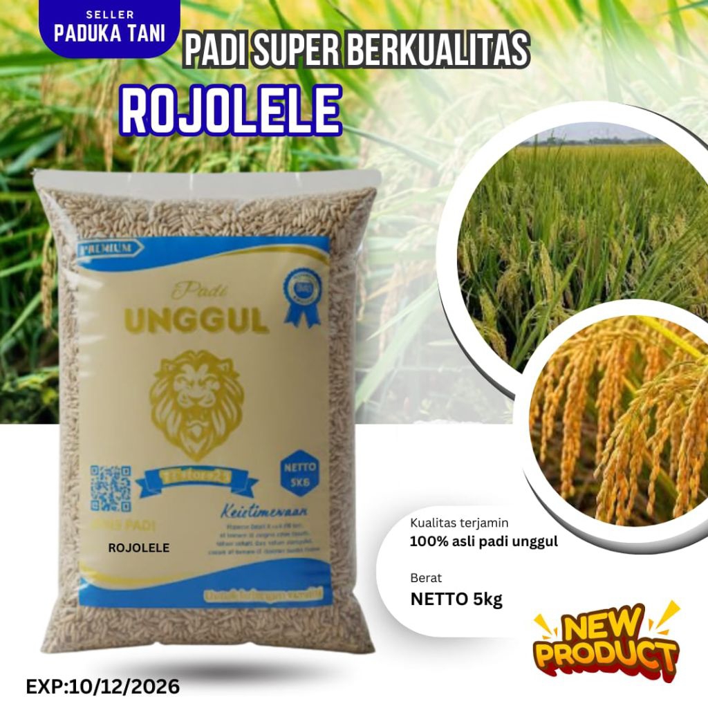 Benih padi ROJOLELE KEMASAN 5 KG 100%ASLI