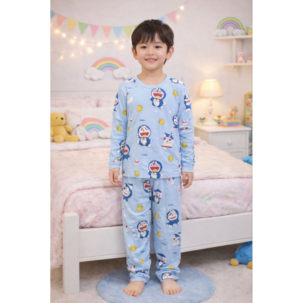 Setelan Baju tidur anak Laki-Laki Perempuan PP | Baju tidur anak 3-12 tahun