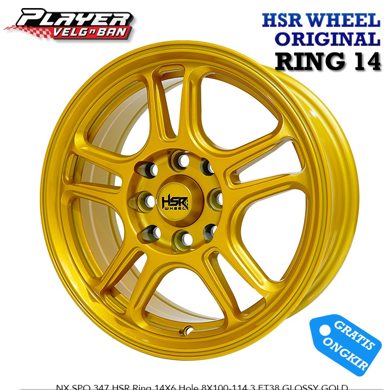 PROMO VELG MOBIL RING 14 GOLD RATA BODY UNTUK AVANZA XENIA AGYA CALYA HSR NX SPO R14 LEBAR 6 ET38