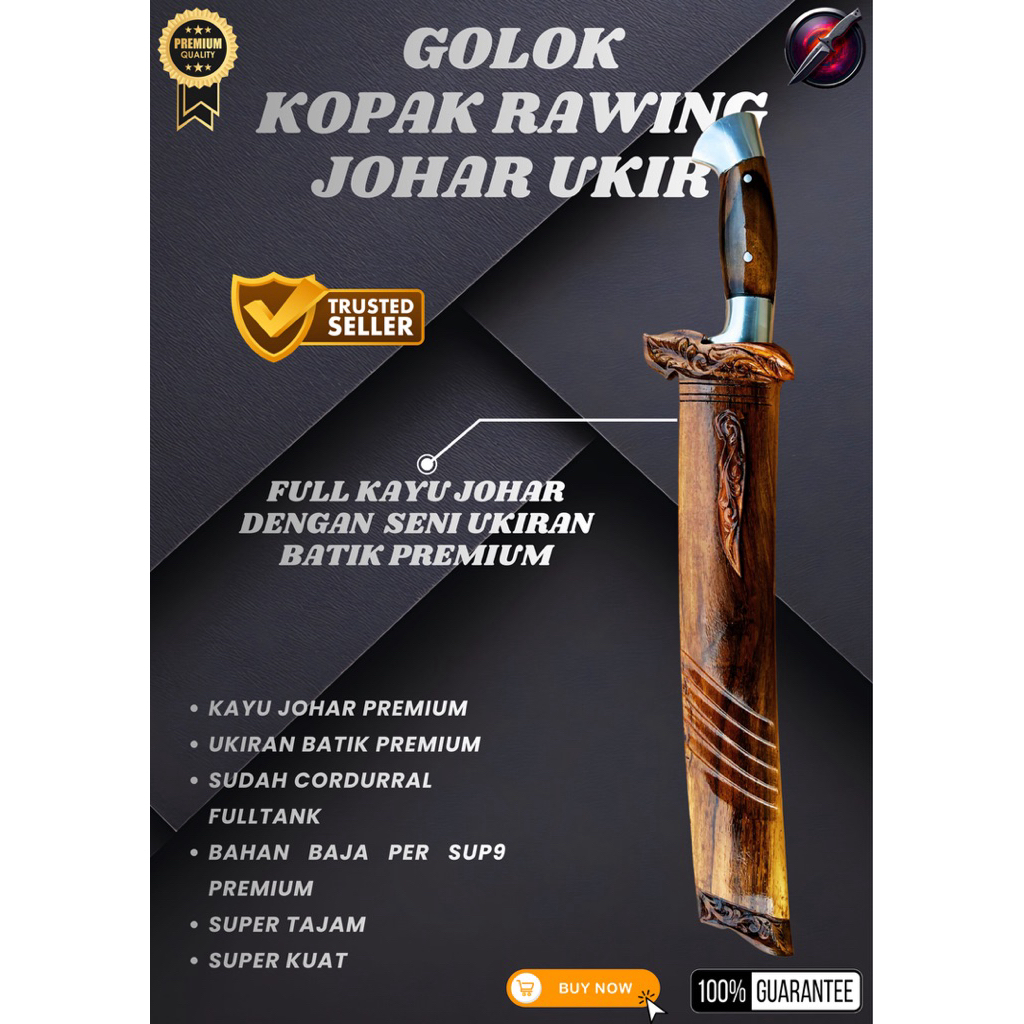 [PERKAKAS ORIGINAL] GOLOK KEBUN KOPAK RAWING UKIR GOLOK BAJA SUPER TAJAM Baja Per SUP9 Asli Original