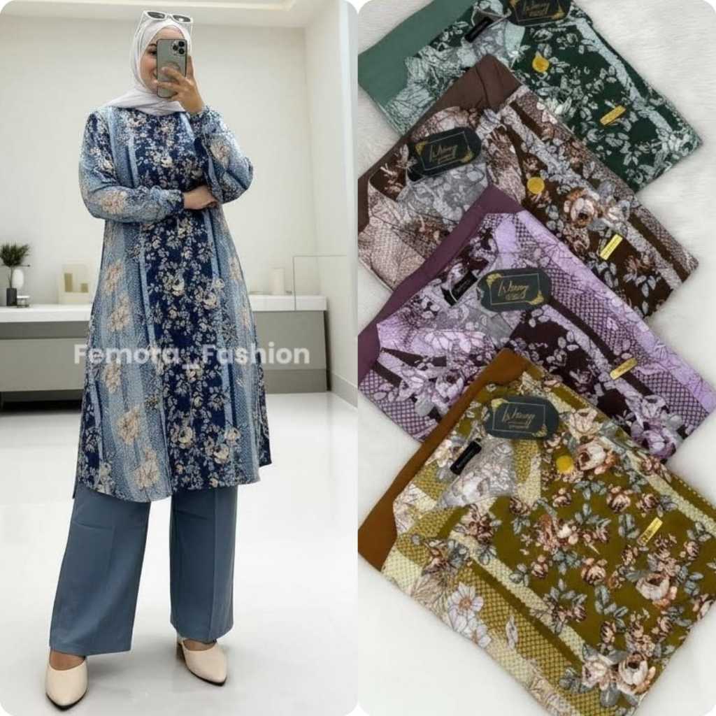 One SET Wanita Setelan Wanita Atas Bawah SET Tunik Baju Wanita Kekinian Baju Muslim Wanita