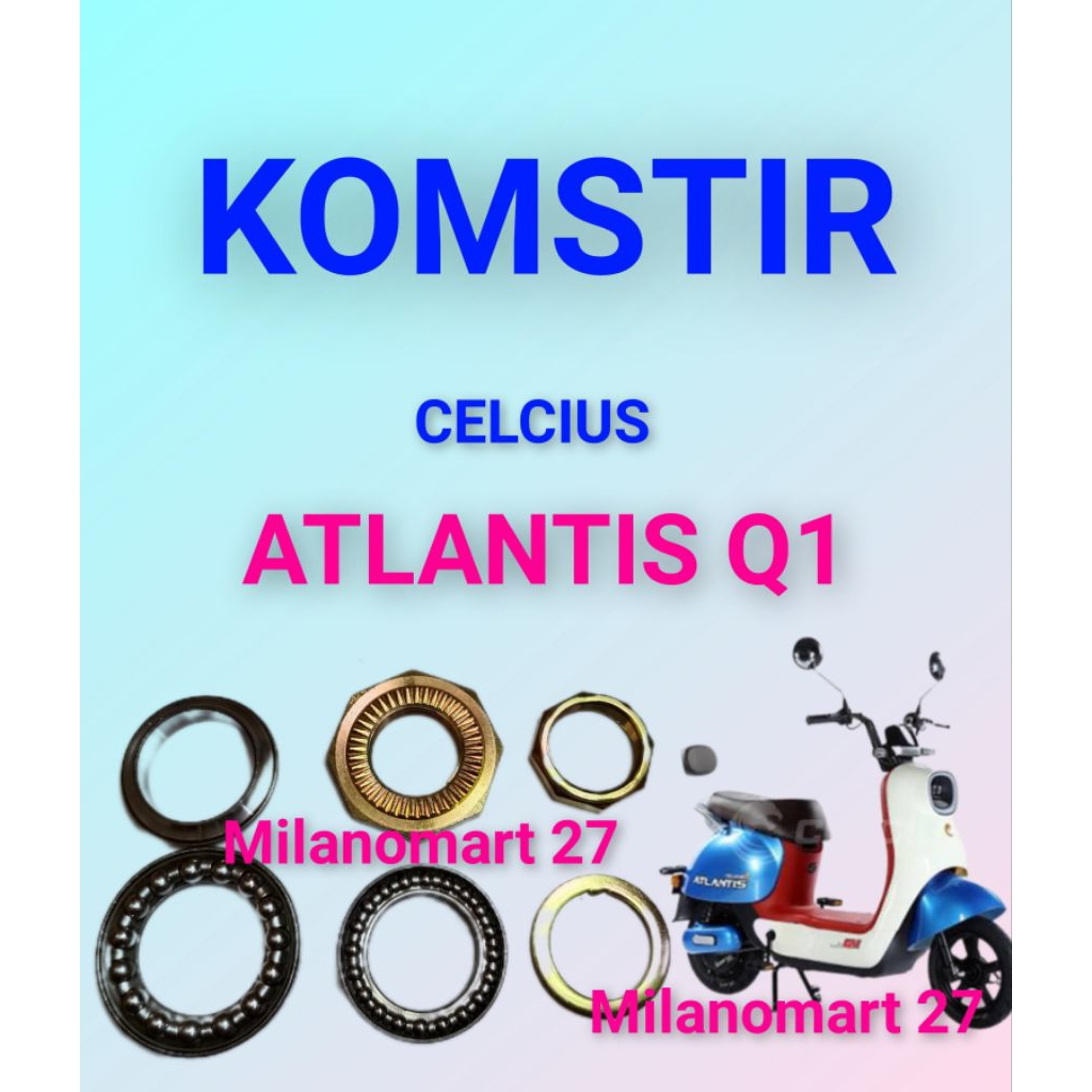 komstir sepeda listrik celcius Atlantis Q1 kones headset komfork sepeda listrik celcius Atlantis Q1