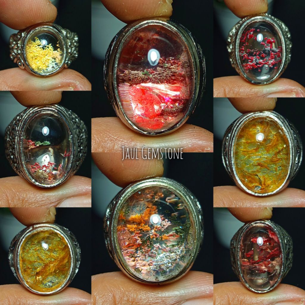 batu kinyang karang natural/batu cincin kinyang karang(NATURAL PHANTOM QUARTZ)/batu kecubung karang 