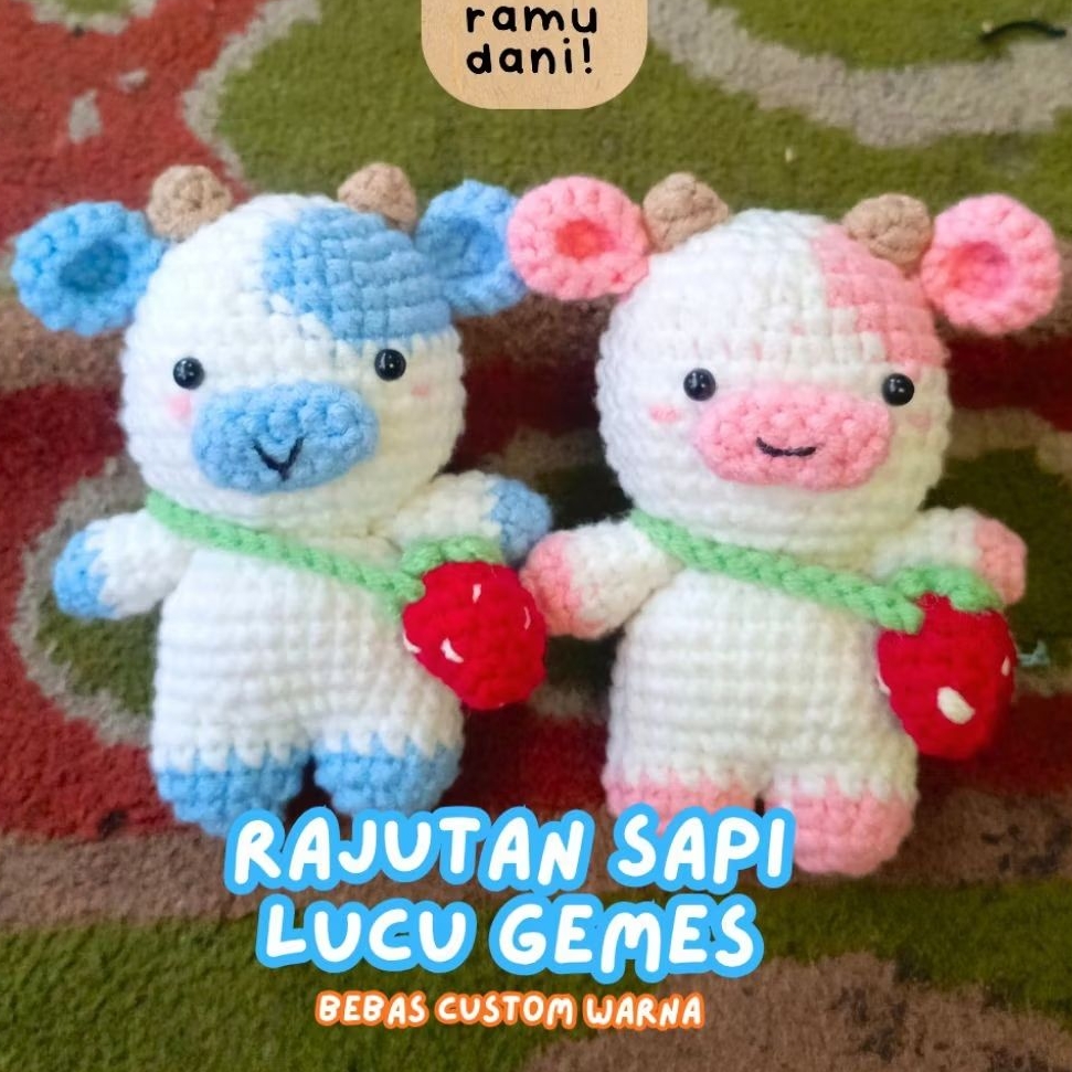 Rajutan Sapi | Sapi Amigurumi Lucu Gemes
