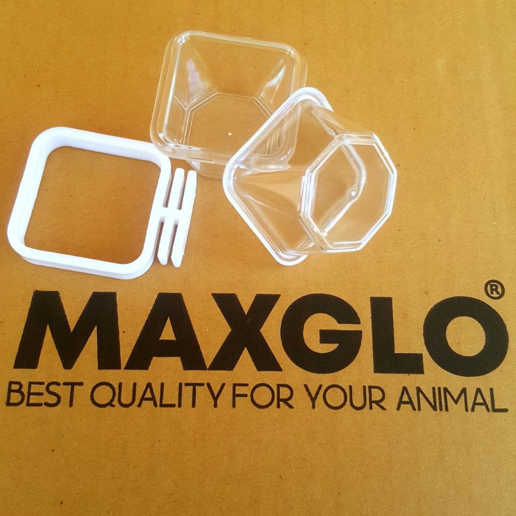 Wadah Cepuk Segi 8 MAXGLO untuk Pakan dan Doping Pleci, Kenari, Kacer, Murai dll.
