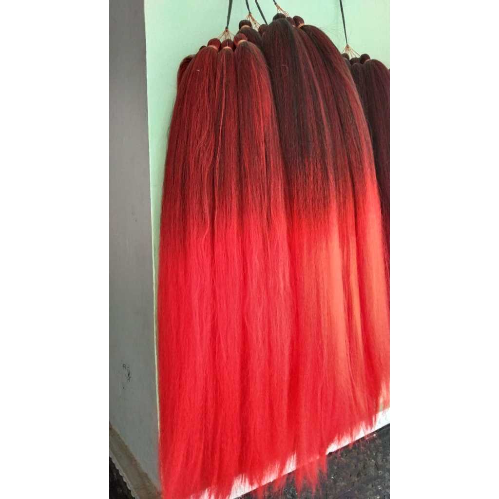 Rambut sambung dua warna ombre pajang 70_90 cm