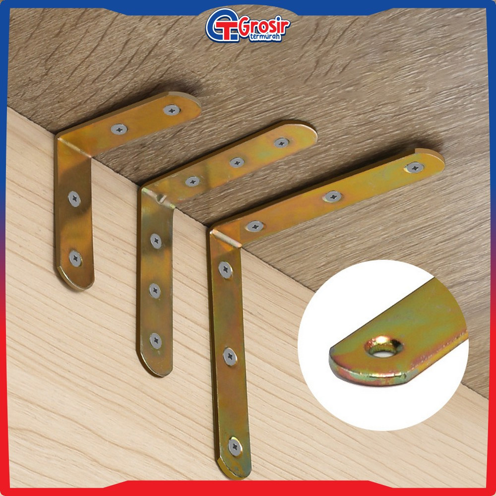Bracket Siku Ambalan L Penyangga Rak Dinding / Plat Siku L Besi Stainless Siku Rak Multifungsi Grosi