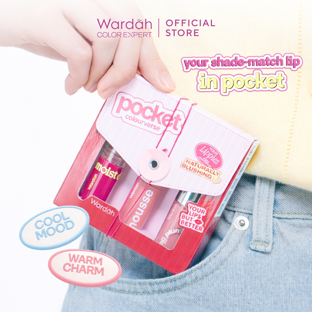 WARDAH Lip Pocket Colourverse - Lip Tint - Lip Mousse - Lip Oil - Moist Dew Tint - Colorfit Velvet M