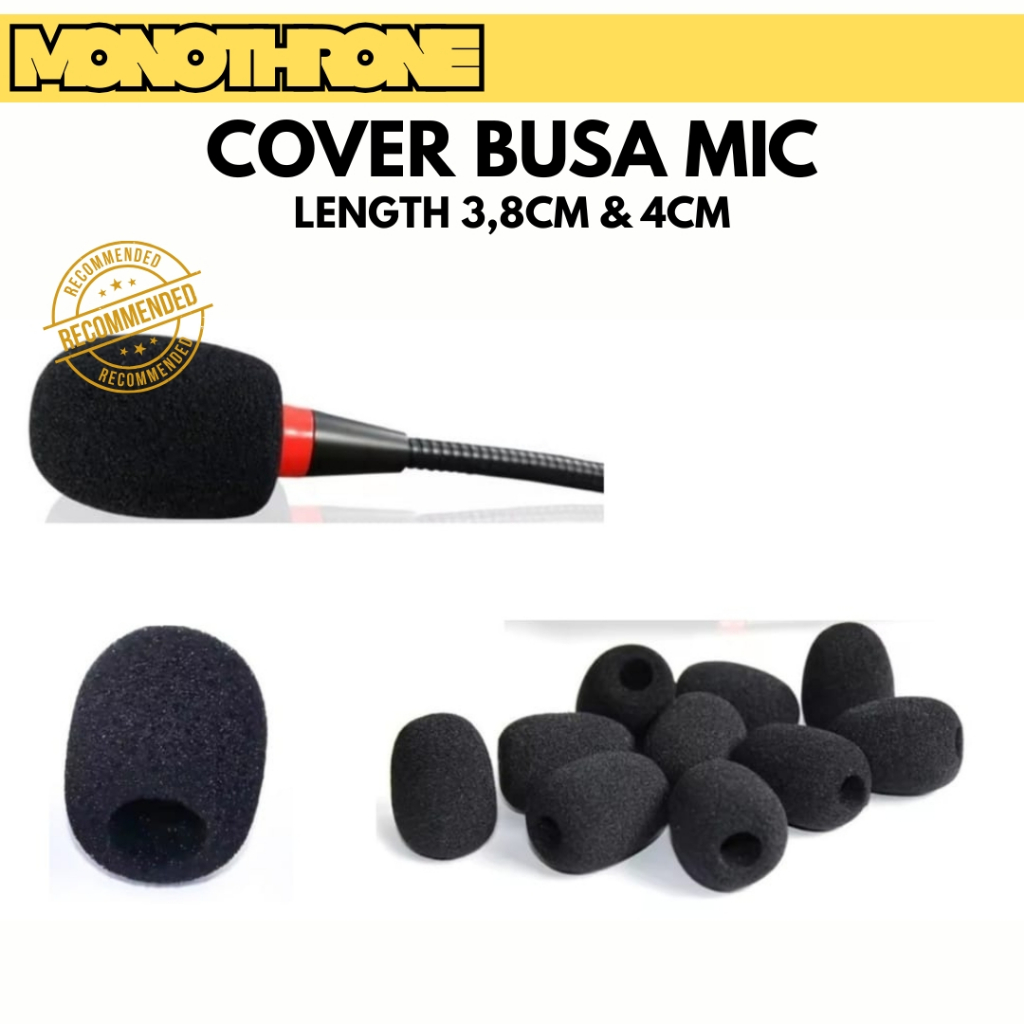 Busa spon foam mic mini mik cover busa mic kecil medium lapel lavalier