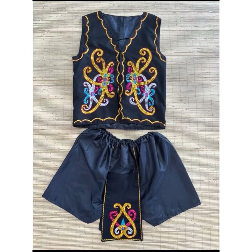 Kayan Art - Baju Adat Dayak Kenyah Set Pria Dewasa/  SD / TK cowok / set Kostum Tari Adat Dayak pria