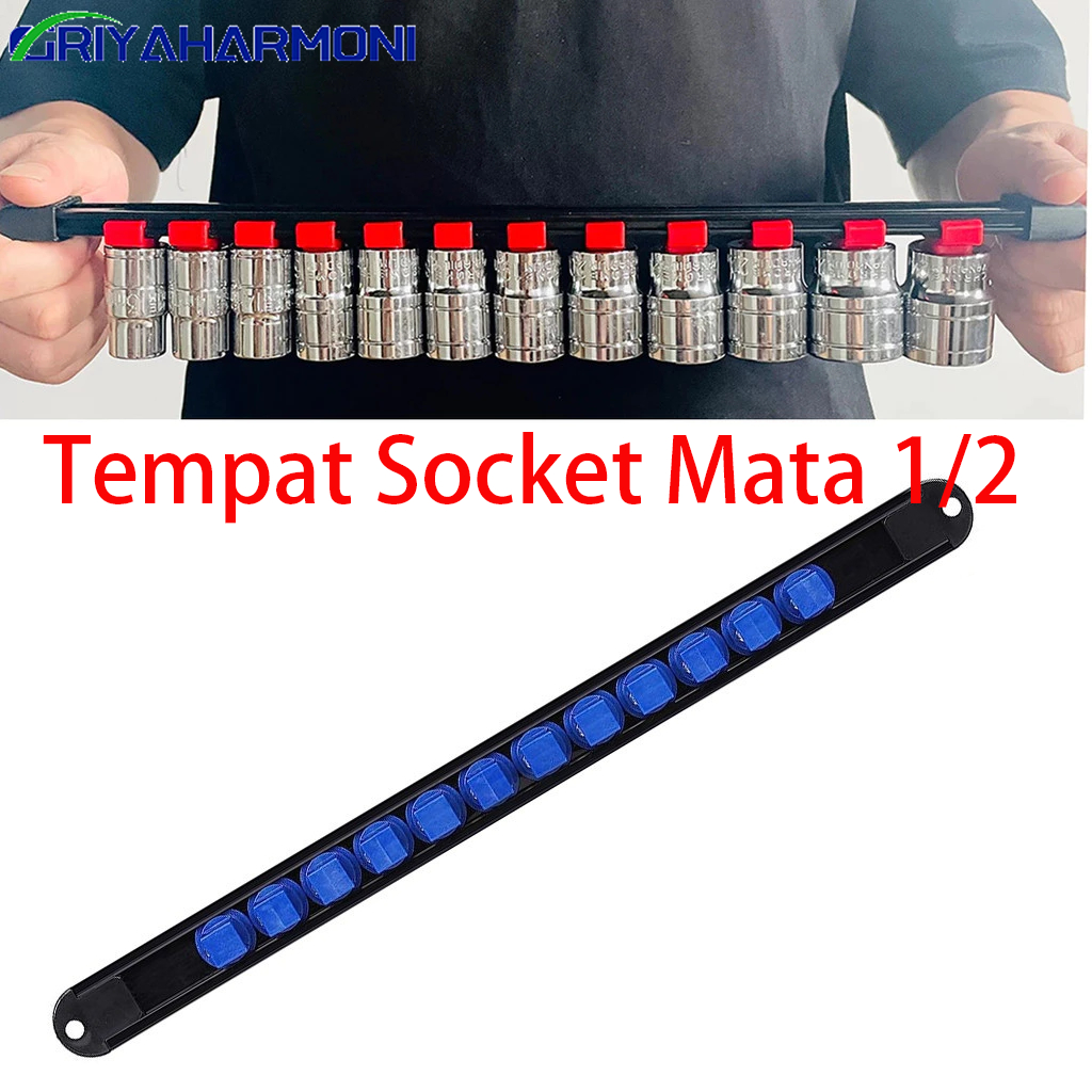 COD Tempat Socket Mata 1/2 Socket Rail Tempat Kunci Sok Sock Holder Tools