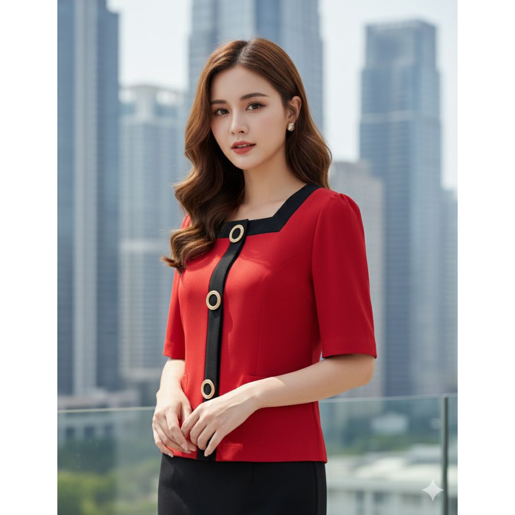 BL0020 BLOUSE MERAH MEWAH LD 102