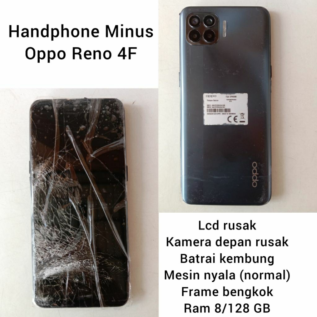 HANDPHONE MINUS OPPO RENO 4F (HARAP MEMBACA DESKRIPSI TERLEBIH DAHULU)