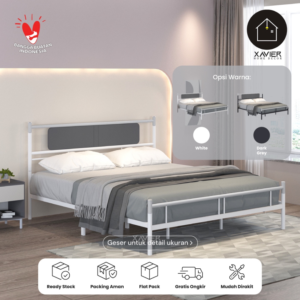 Xavier Home Decor | Dipan KENAN - Ranjang Besi Minimalis 160x200