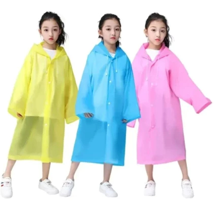 Jas Hujan Anak Ponco EVA Tebal Korea | Mantel Hujan Transparan Anak Cowok Cewek Waterproof Anti Sobe