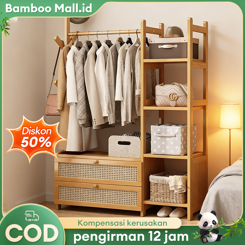 Rak Gantungan /Baju Lemari Baju /Kayu Lemari /Pakaian Gantungan Serbaguna/Minimalis Kapasitas Tinggi