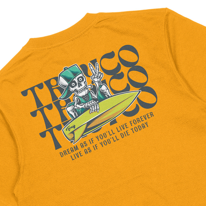 Troy Company Tshirt Yellow Mustard Dream Surf - Kaos Lengan Pendek Kaos Kuning Mustard MTD 2748