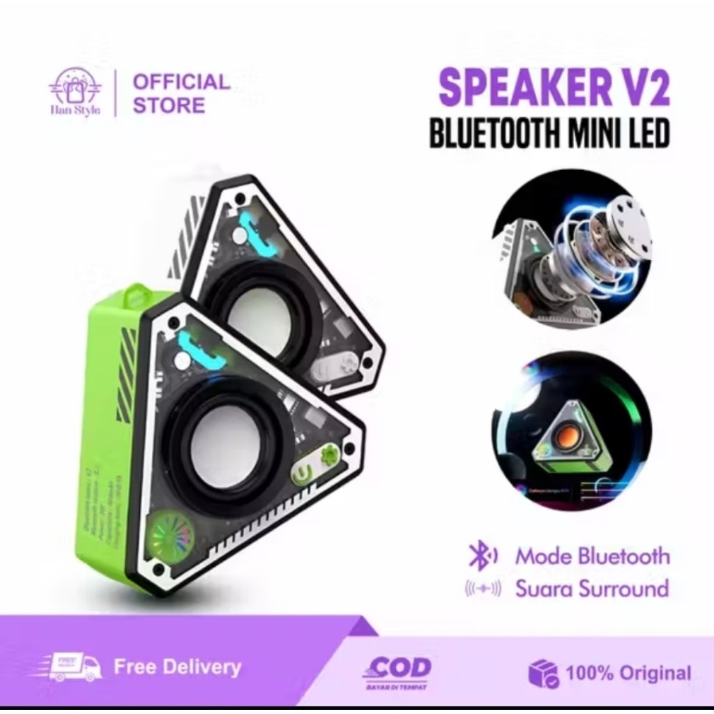 Speaker Bluetooth Mini V2 Style Mecha Mini Tws Transfaran