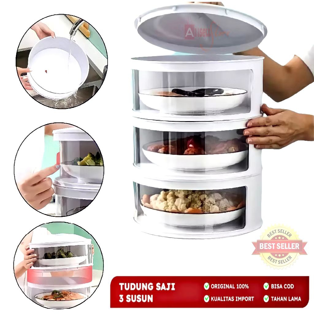 KODE N | RAK MAKANAN 3 SUSUN / TUDUNG SAJI 3 SUSUN