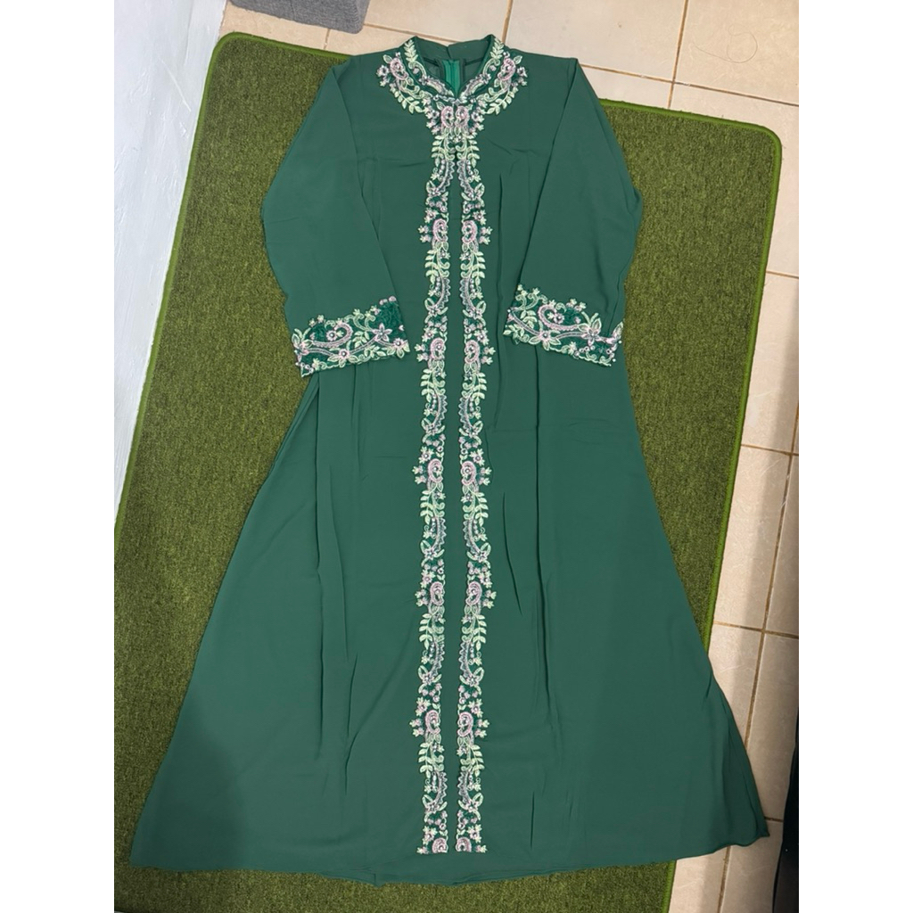Preloved murah banget gamis hijau emerald kondisi BARU