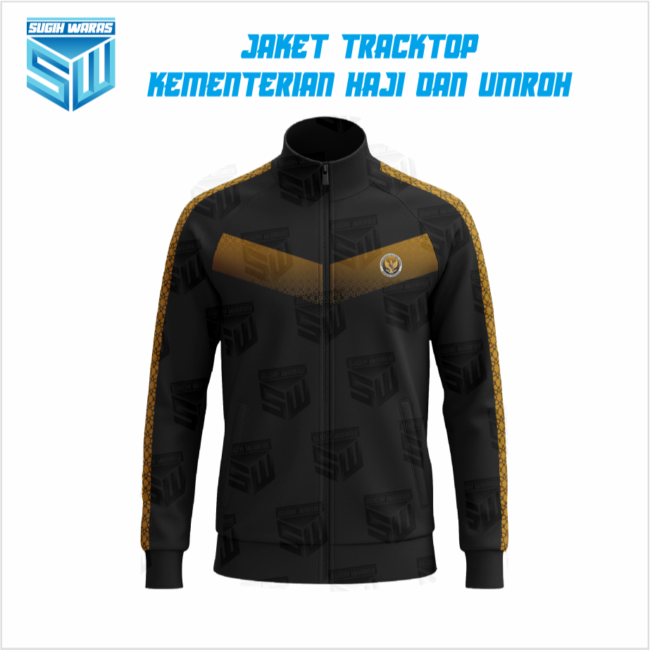 SUGIH WARAS Jaket Tracktop Olahraga Pria – Tema Kementerian Haji dan Umroh | Sporty Casual