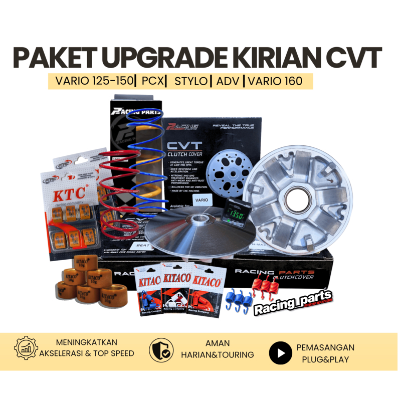 UPGRADE Paket Kirian CVT Beat Fi Esp Scoopy Fi Esp Kirian Cvt Beat Rumah Roller Pulley Bubut Deluxe