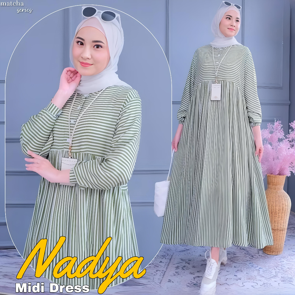 DRES WANITA DEWASA/BAJU DRES SALUR/MIDI DRES DEWASA/GAMIS SALUR TERBARU
