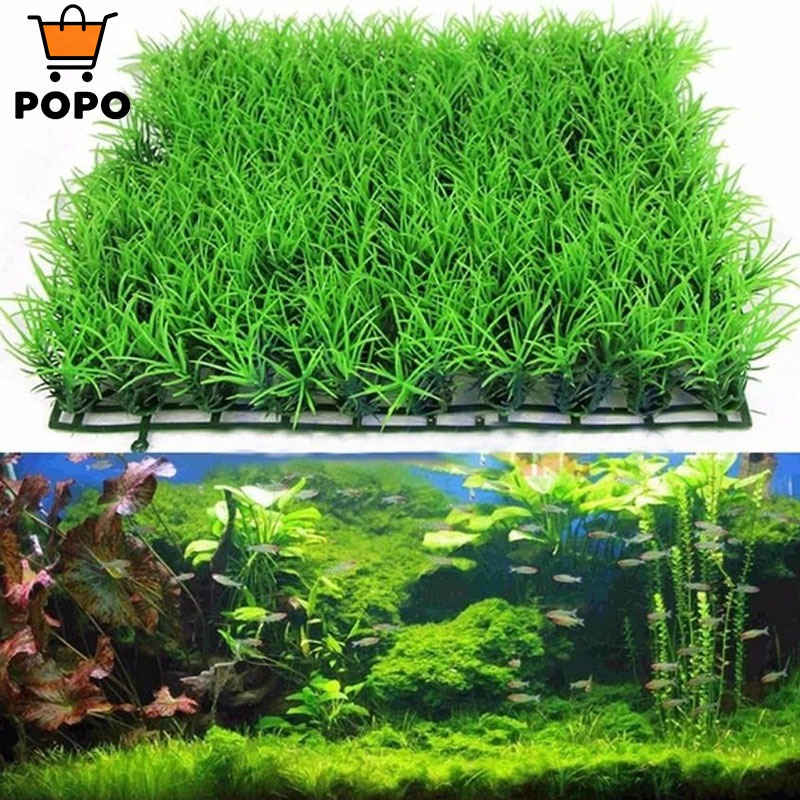 Rumput Sintetis Aquarium / Rumput Sintetis Aquascape Tebal / Rumput Platik Aquarium / Rumput Sinteti