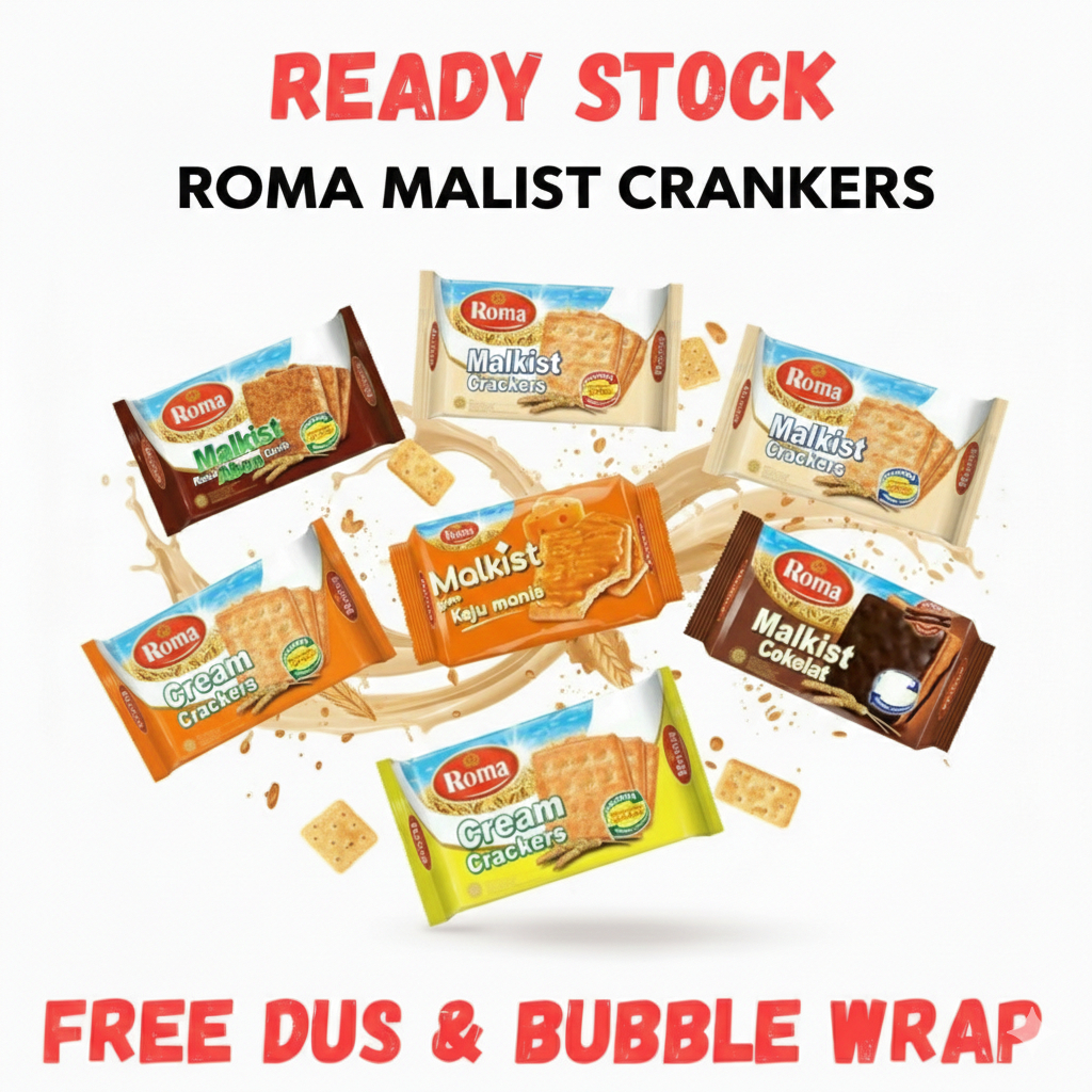 [HARGA PROMO] ROMA MALKIST VARIAN RASA CRACKERS/ KEJU MANIS / ABON/ COKELAT KELAPA 105gr