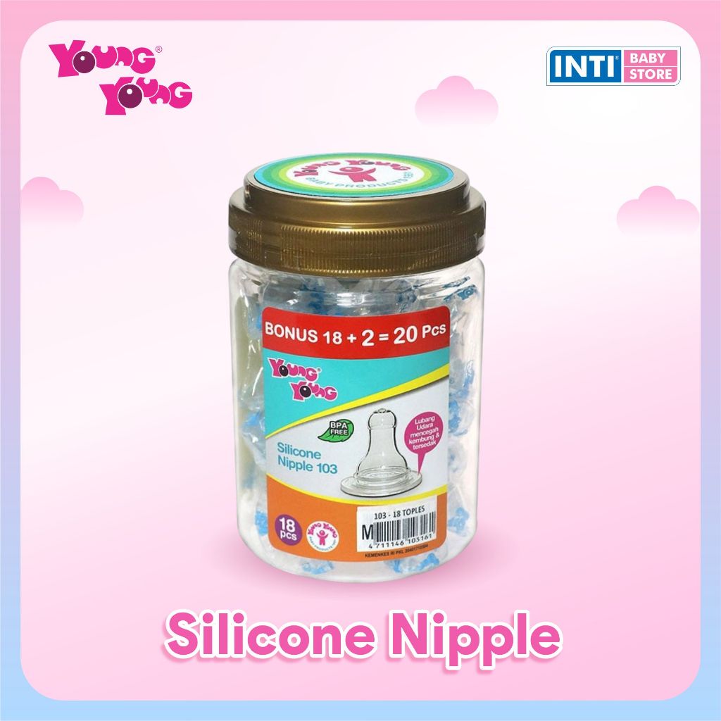 Young Young | Silicone Nipple 103 Toples 18+2's | Dot Bayi | Penyambung Puting