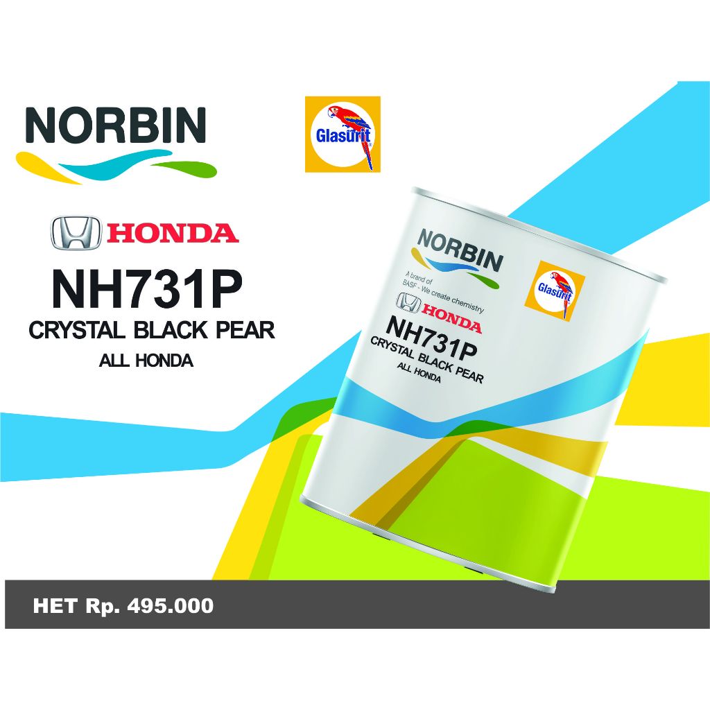 HONDA NH731P Crystal Black, NORBIN READY MIX POLYURETHANE (PU) by GLASURIT