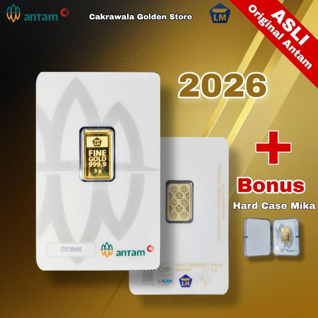 LM Emas Antam 0.5, 1, 2, 3 gram Asli, Original, Certieye, 99,99%