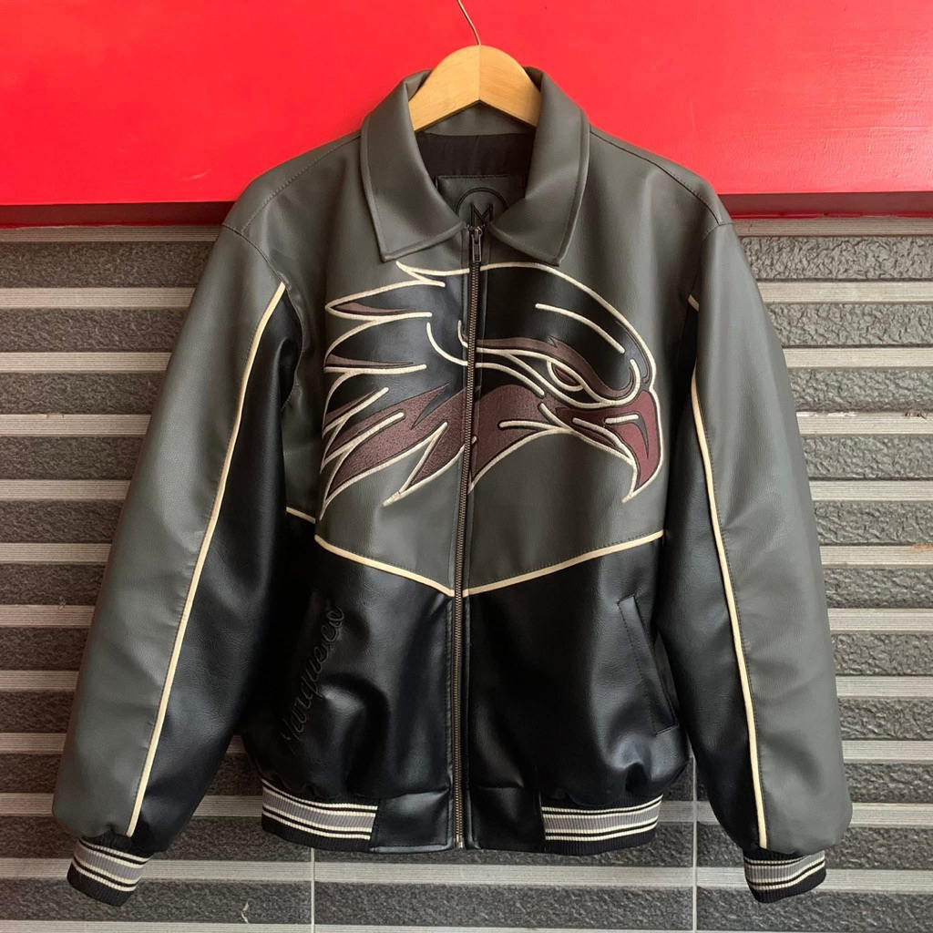 eagle varsity leather jacket marque
