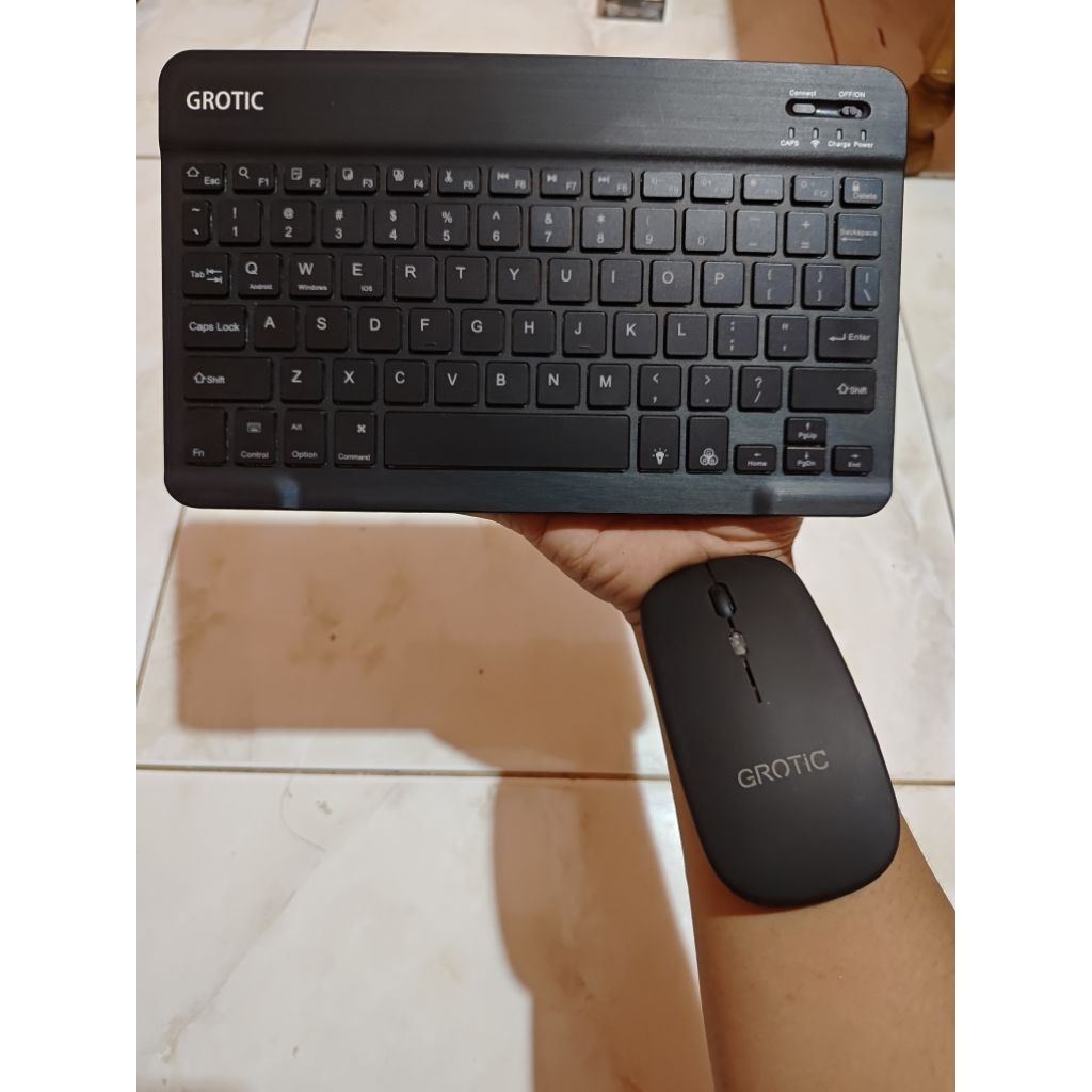 grotic keyboard mouse bluetooth wireless kondisi 99%