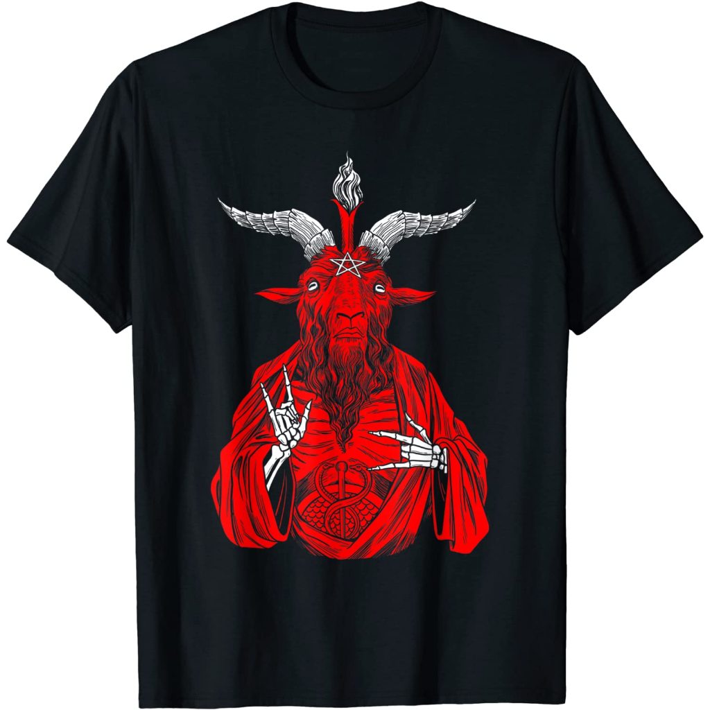 Baju Kaos Dewasa Blackcraft AntiChrist Goat Satan Baphometh shirt for Atheist t-shirt
