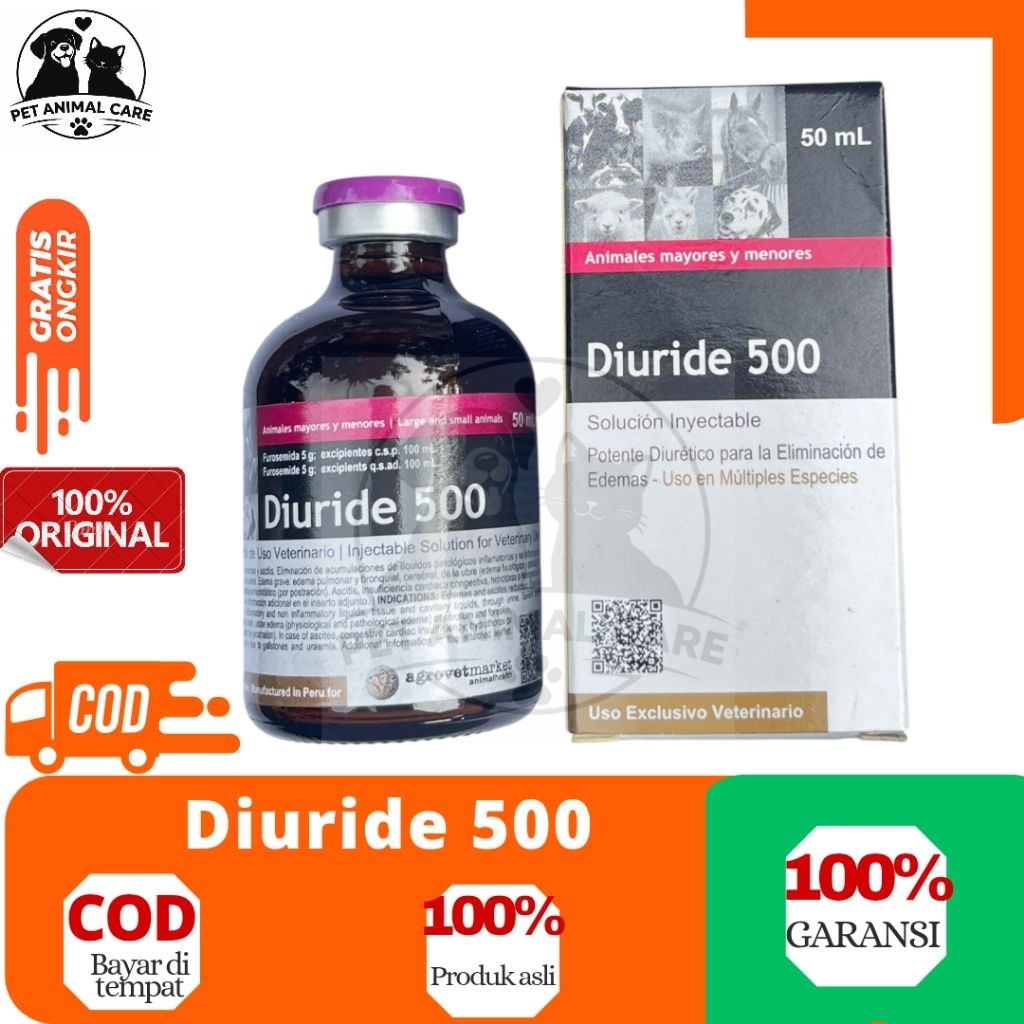 Diuride 500 50 ml - Diuretik Obat untuk hewan Ternak