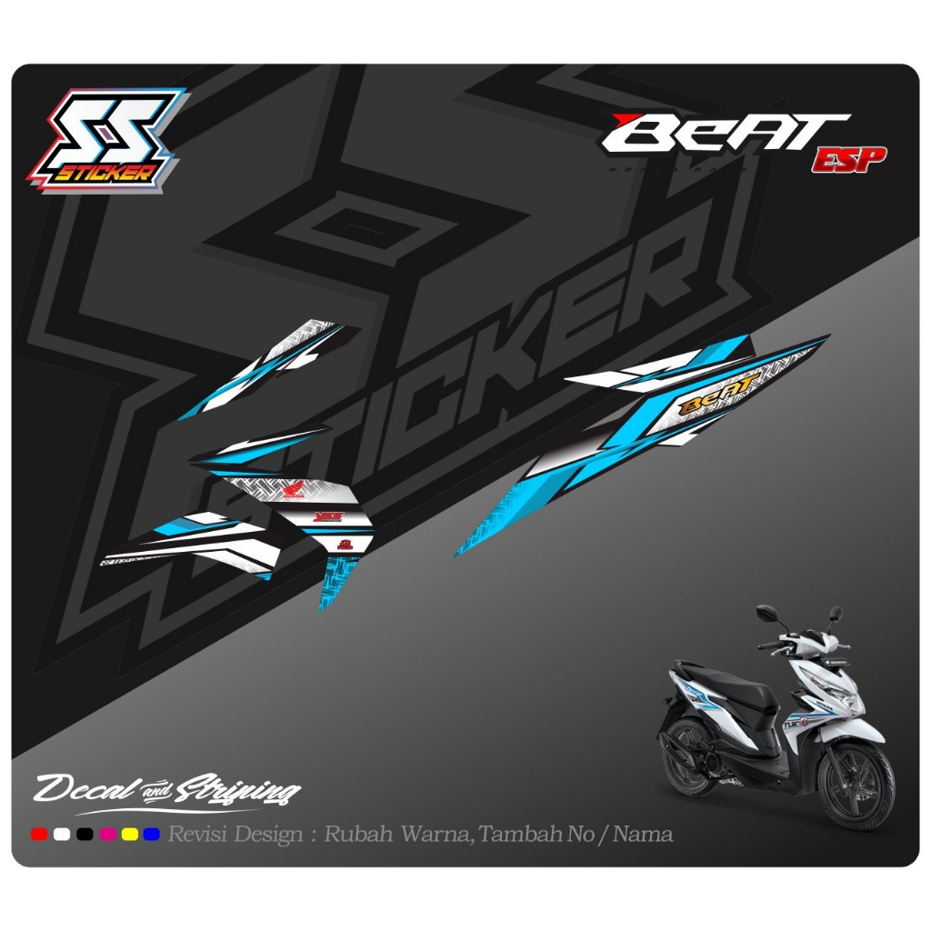 Striping Stiker Motor Beat Esp Custom Design 44