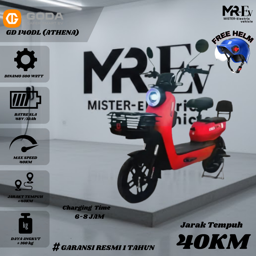 GODA Sepeda Listrik Goda 140DL GD140dl Garansi Resmi 1 tahun GD 140 DL