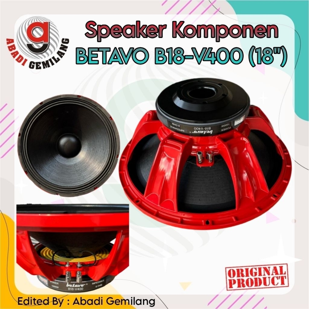 Speaker Komponen BETAVO B18-V400 18inch/Speaker Komponen BETAVO B18V400 ORIGINAL