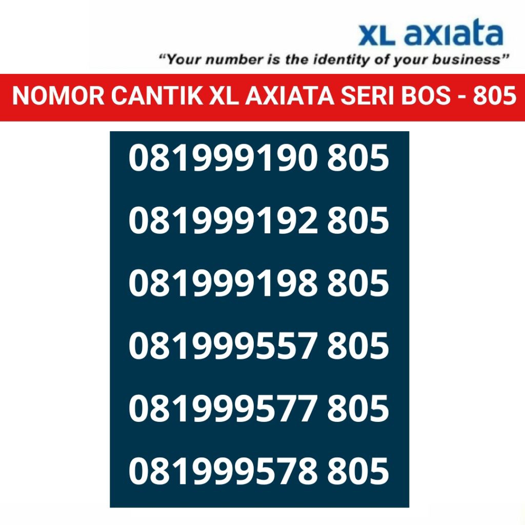 nomer XL axiata nomor cantik BOS 805 kartu perdana terbaik