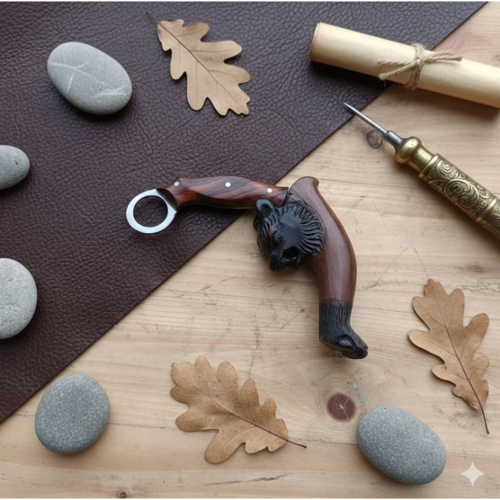 HK Original Pisau Kerambit Macan Baja Per / CS Survival / Aksesoris Peraga Silat