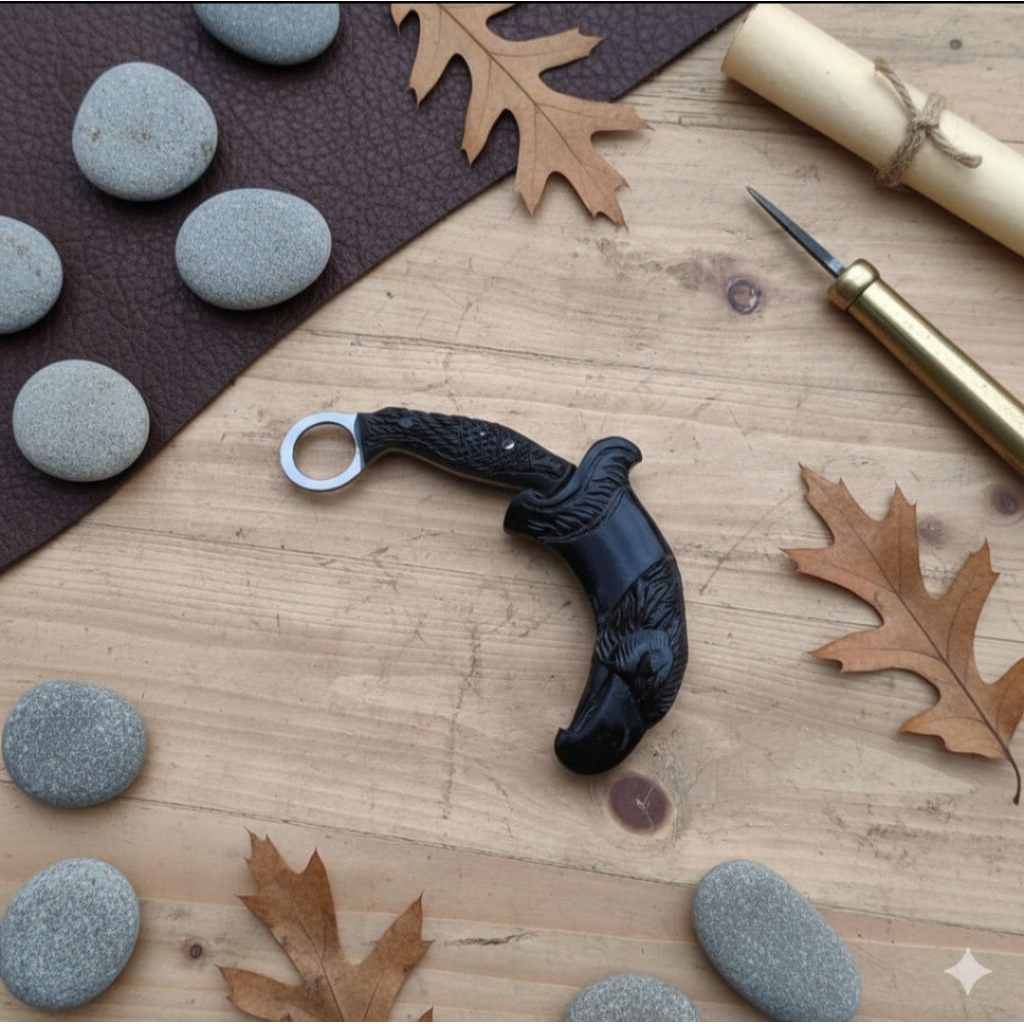 HK Original Pisau Kerambit Elang Baja Per / CS Survival / Aksesoris Peraga Silat