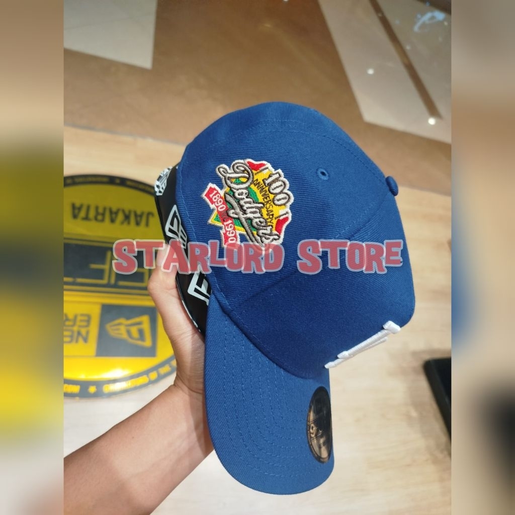 Topi New Era LA 100 Aniversary Dodgers 9Forty - Biru