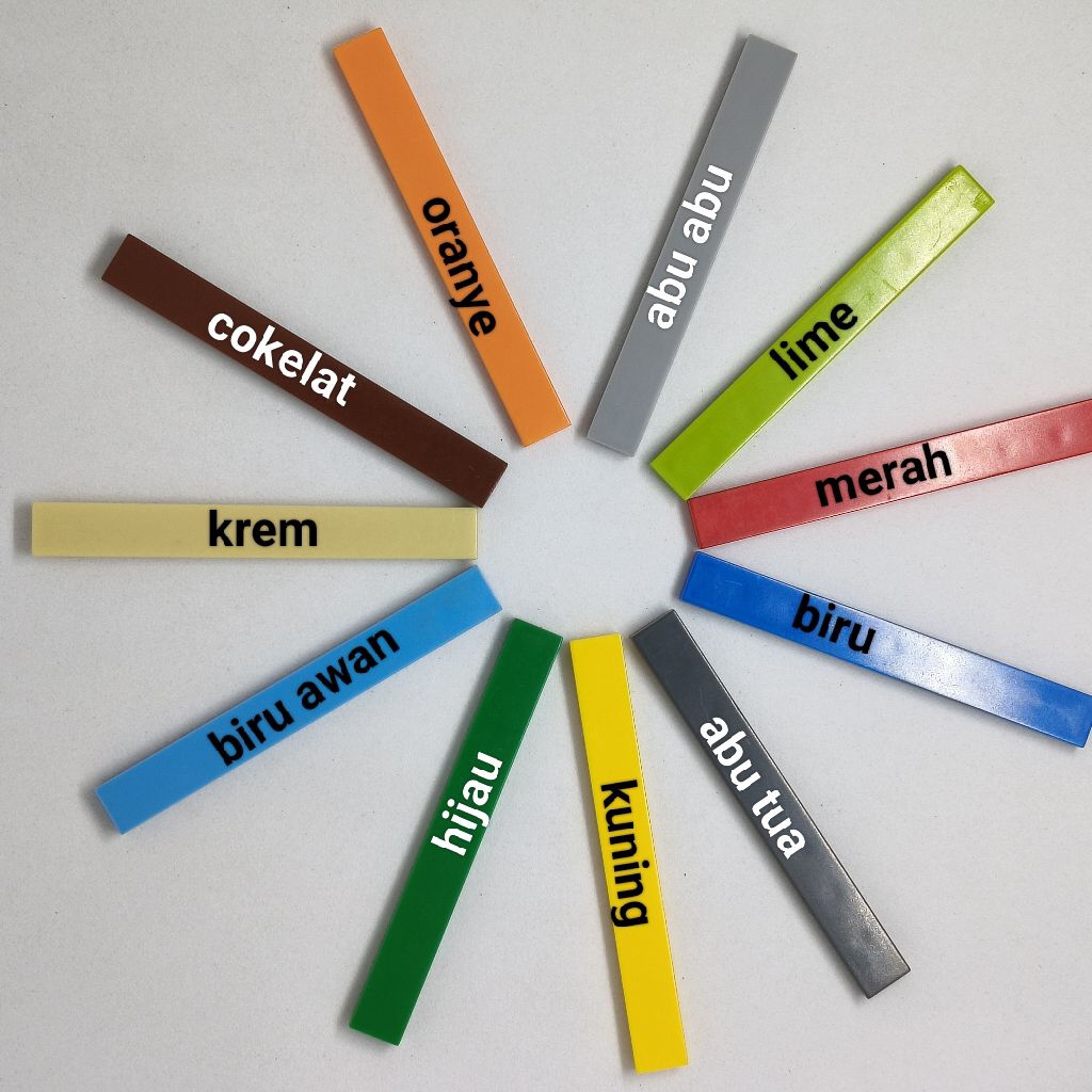 Mainan Balok Susun Tile 1x8 Aneka Warna