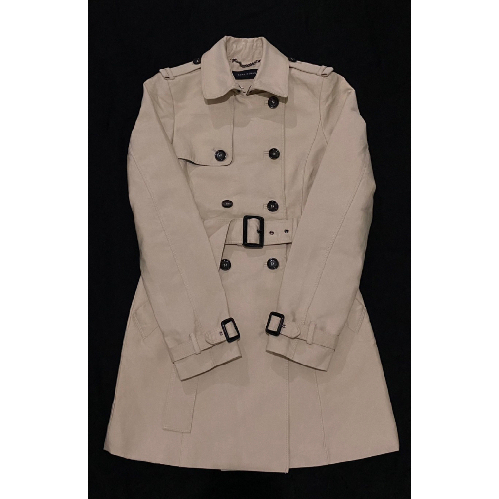 Coat Branded Zara Women (Cream, Emboss, Tag lengkap) / Coat zara / Coat Branded