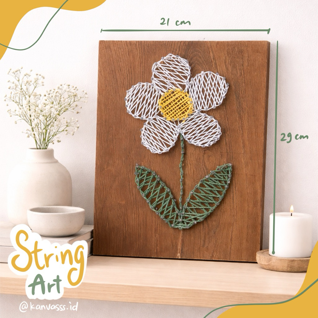 Hiasan Dinding/Wall Decor/Hiasan Estetik/String Art/Hiasan dinding bunga/Pajangan